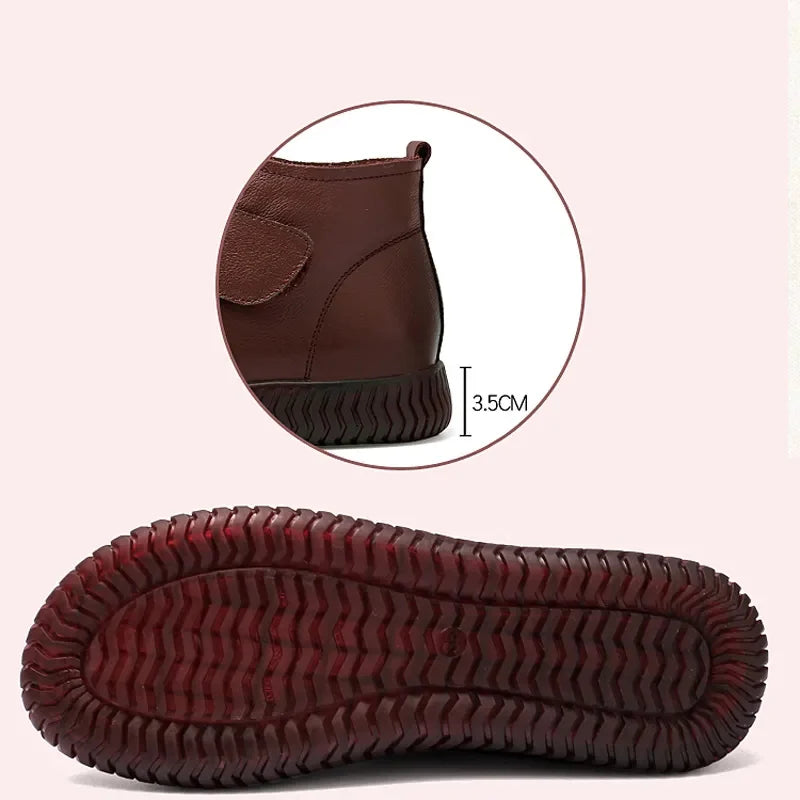 Bota de Couro Inverno Pelúciada Confy