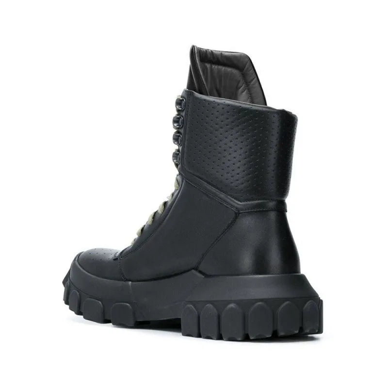 Bota Masculina Tática Plataforma Cano Curto Monocromática com Cadarço – (Promoção de Inverno 2025)