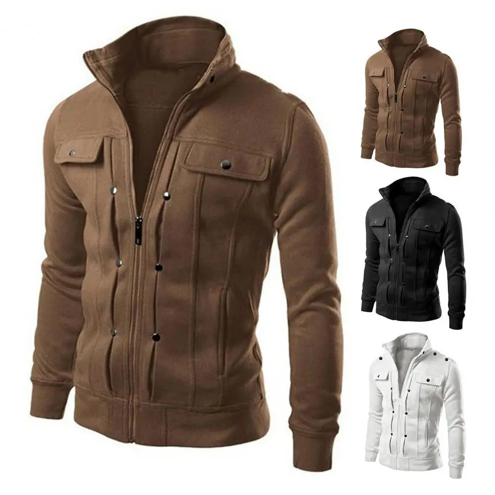 Jaqueta Masculina Bicolor com Colarinho Elegante - (Promoção de Inverno 2025)