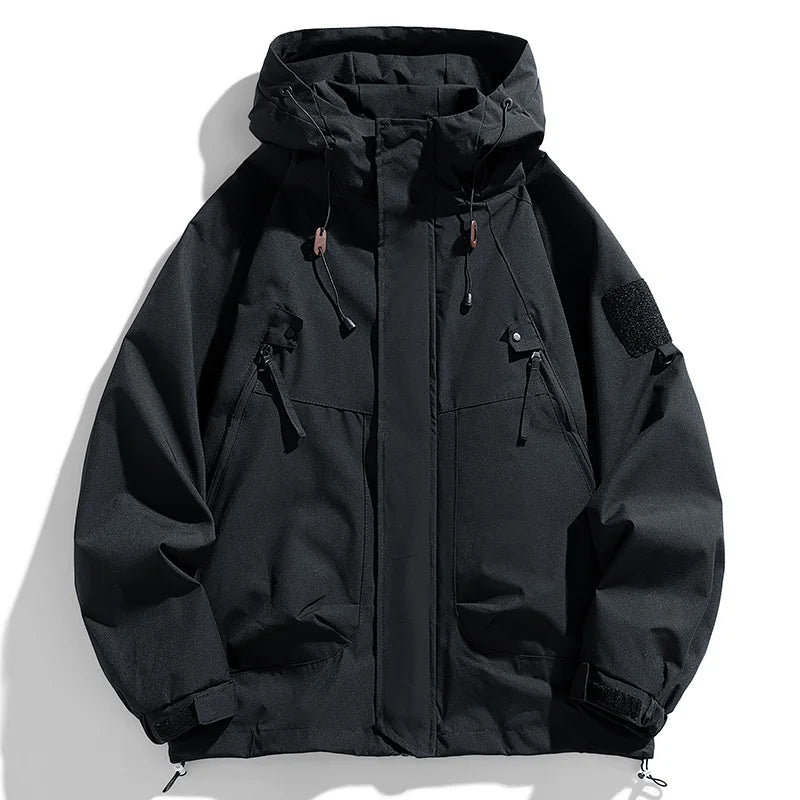 Jaqueta Masculina Corta-Vento com Capuz Impermeável - (Promoção de Inverno 2025)