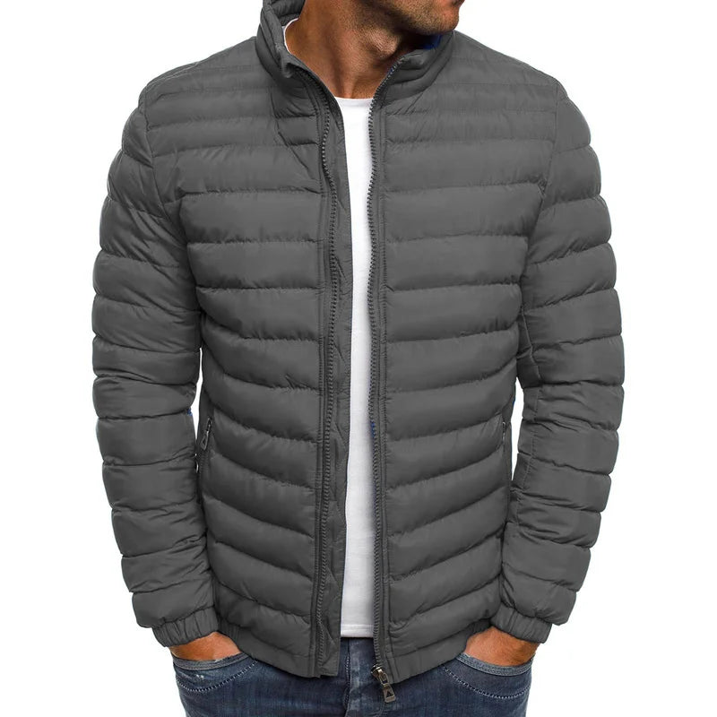 Jaqueta Parka Masculina Leve com Gola Alta Estilo Slim Forro Quente – (Promoção de Inverno 2025)