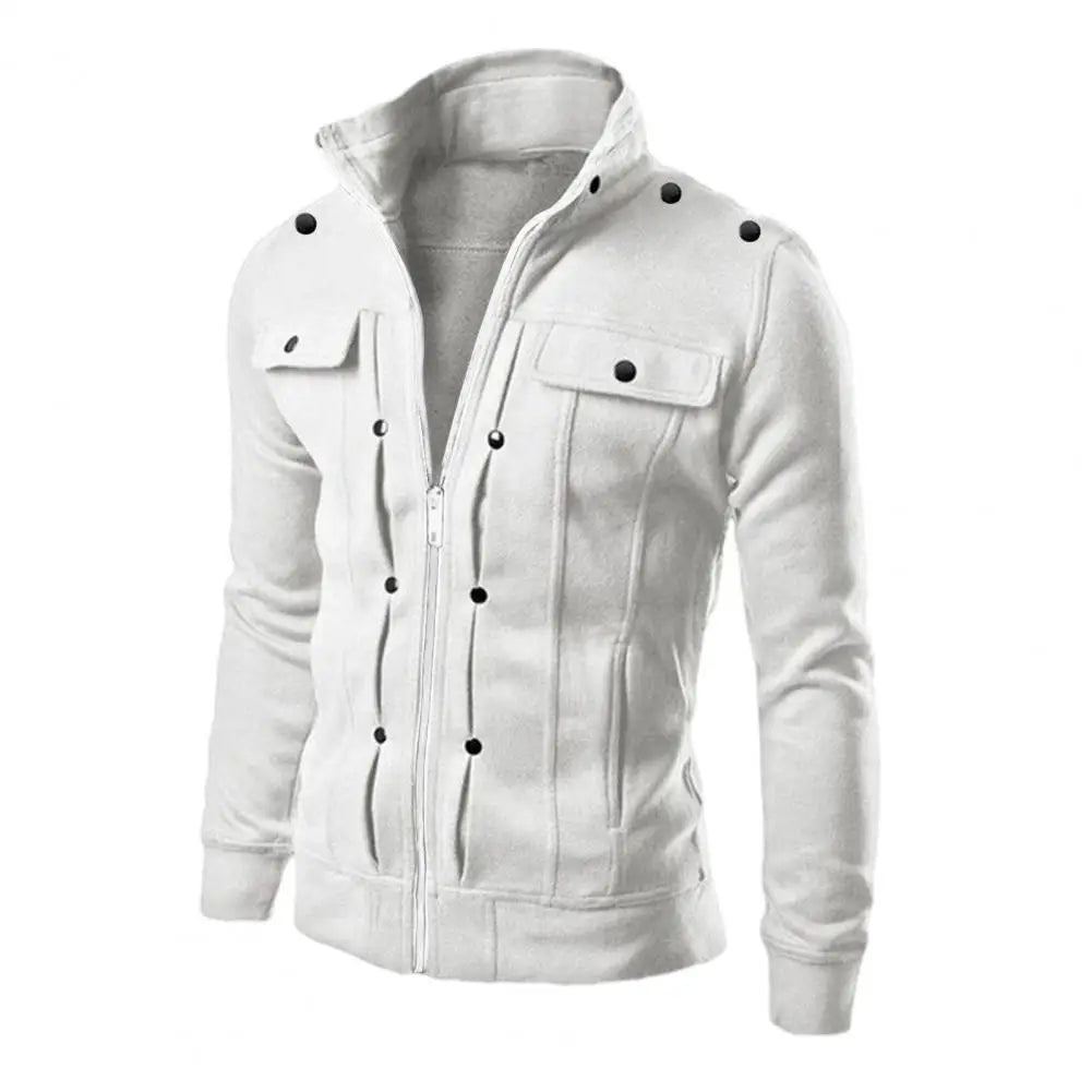 Jaqueta Masculina Bicolor com Colarinho Elegante - (Promoção de Inverno 2025)