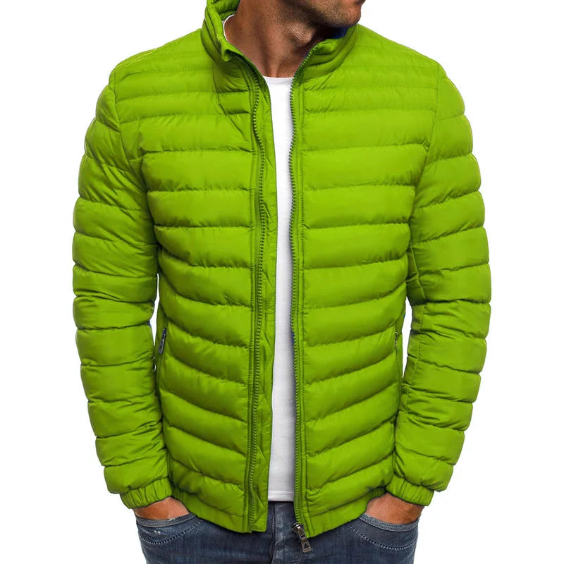 Jaqueta Parka Masculina Leve com Gola Alta Estilo Slim Forro Quente – (Promoção de Inverno 2025)