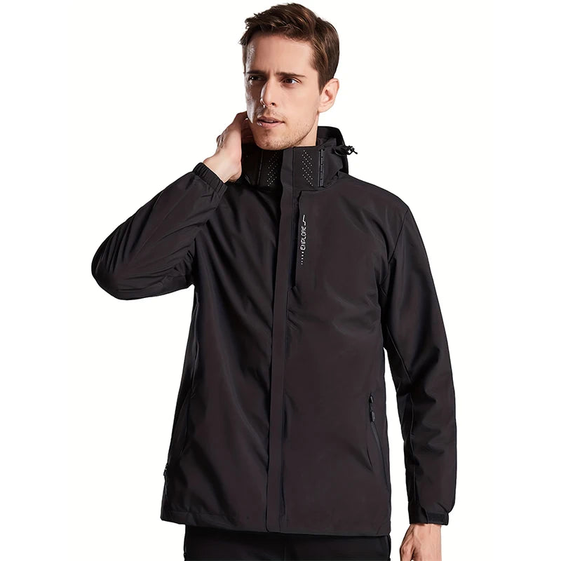 Jaqueta Masculina Tática Impermeável Corta-Vento com Capuz Removível – (Promoção de Inverno 2025)