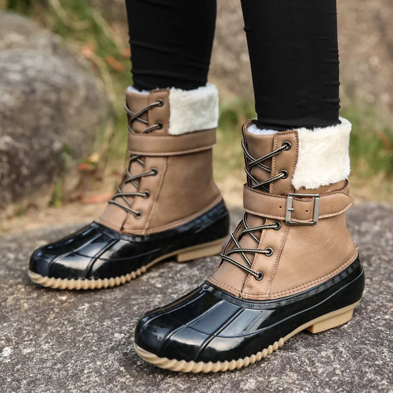 Bota Feminina com Forro Peluciado Solado de Borracha Impermeável – (Promoção de Inverno 2025)