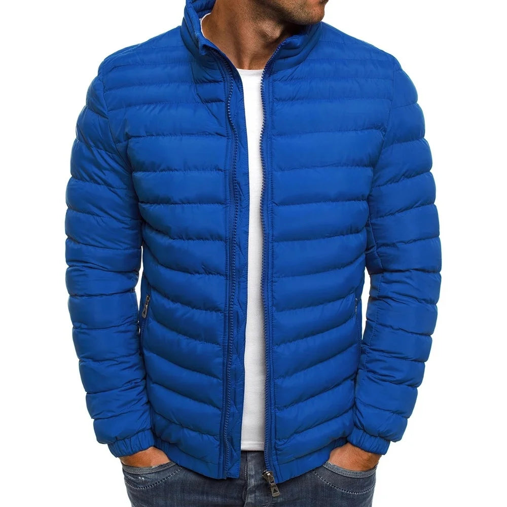 Jaqueta Parka Masculina Leve com Gola Alta Estilo Slim Forro Quente – (Promoção de Inverno 2025)
