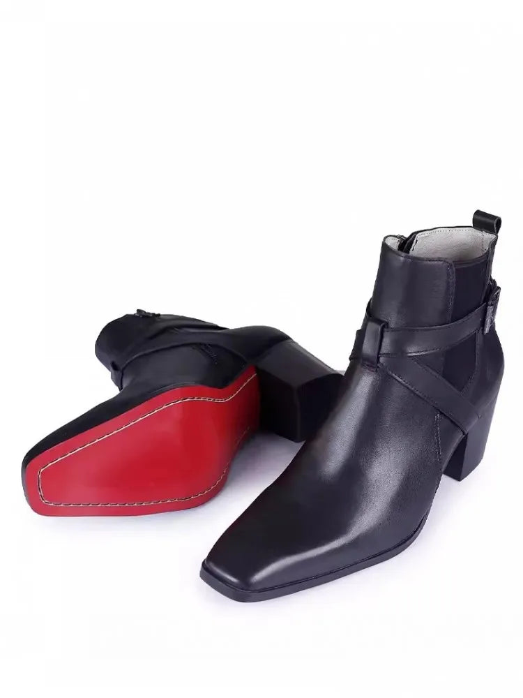 Bota Masculina Chelsea com Zíper e Salto Alto - (Promoção de Inverno 2025)