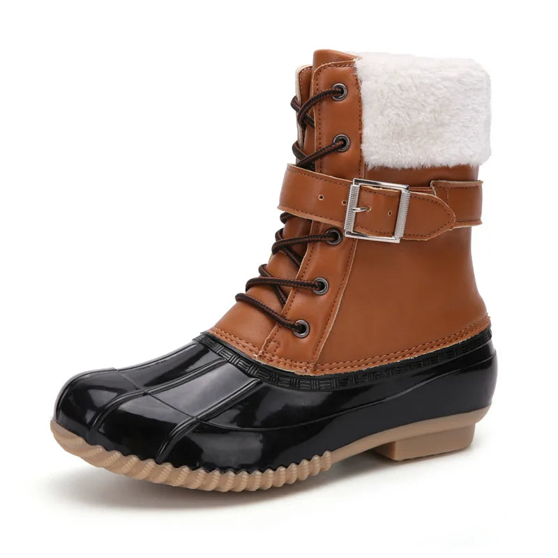 Bota Feminina com Forro Peluciado Solado de Borracha Impermeável – (Promoção de Inverno 2025)