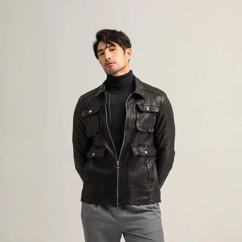Jaqueta Masculina com Bolsos Múltiplos Slim ( PROMOÇÃO DE INVERNO )