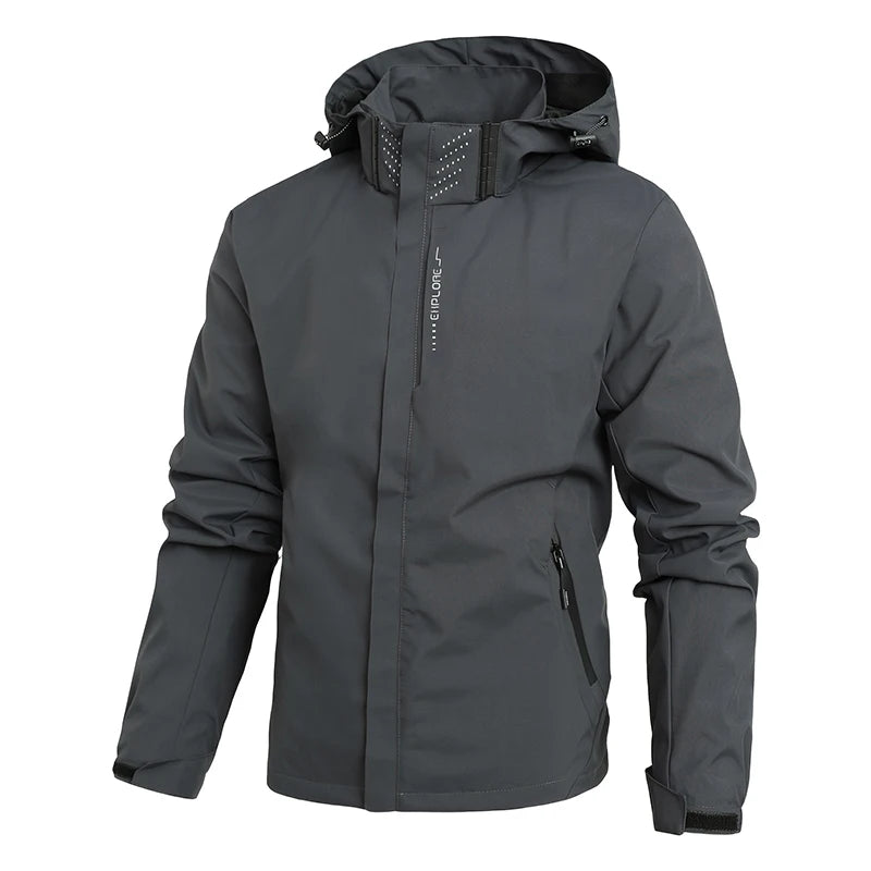 Jaqueta Masculina Tática Impermeável Corta-Vento com Capuz Removível – (Promoção de Inverno 2025)