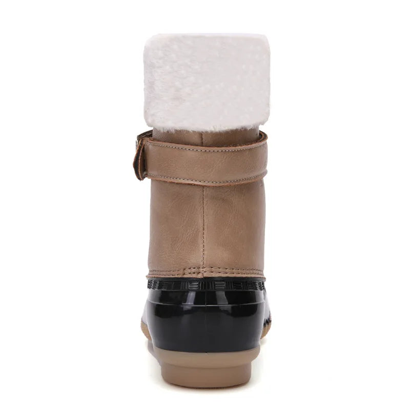 Bota Feminina com Forro Peluciado Solado de Borracha Impermeável – (Promoção de Inverno 2025)