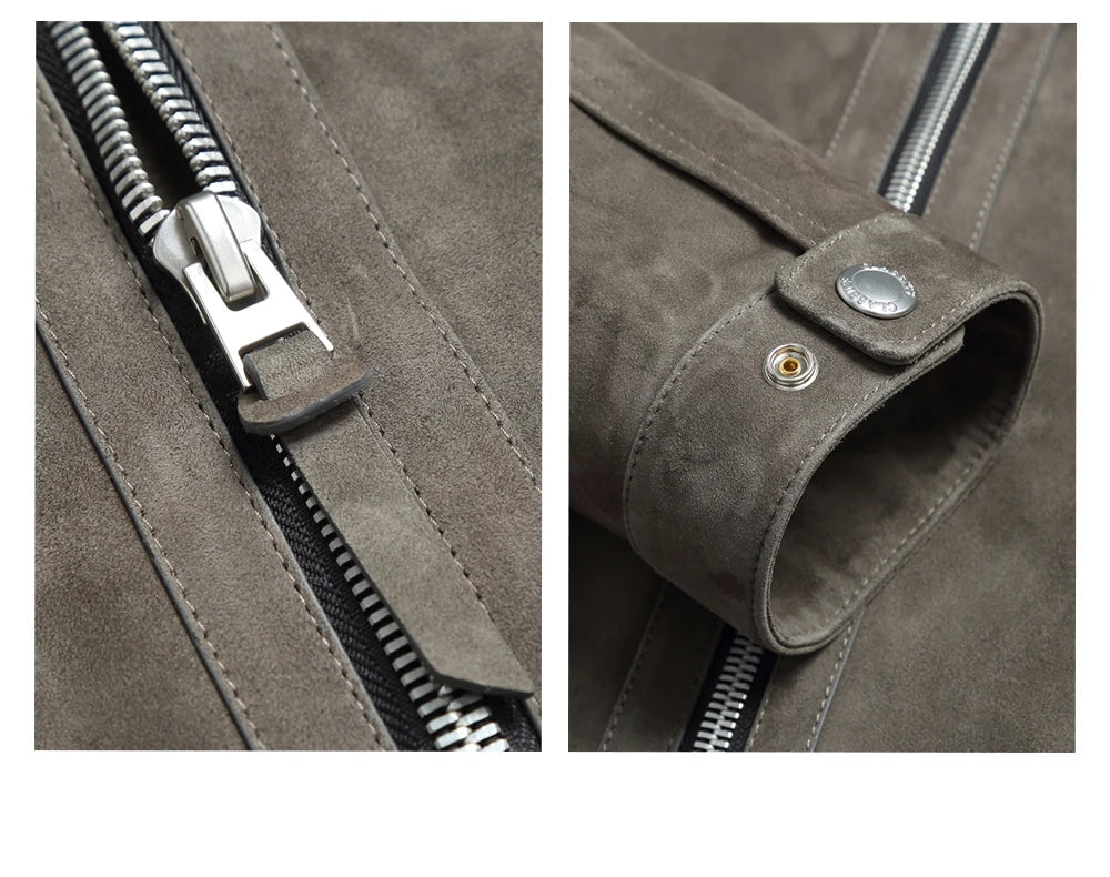Jaqueta Masculina de Camurça Luxuosa com Lapela Slim ( PROMOÇÃO DE INVERNO )