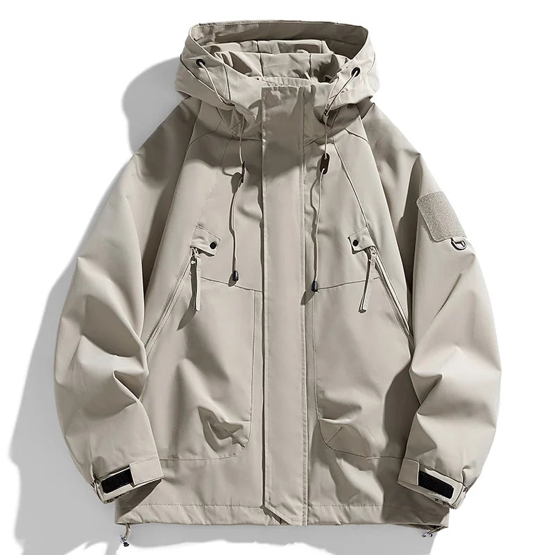 Jaqueta Masculina Corta-Vento com Capuz Impermeável - (Promoção de Inverno 2025)