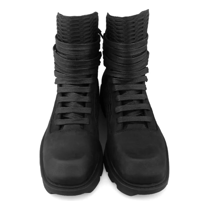 Bota Masculina Cadarço Impermeável Cano Curto Estilo Motociclista – (Promoção de Inverno 2025)