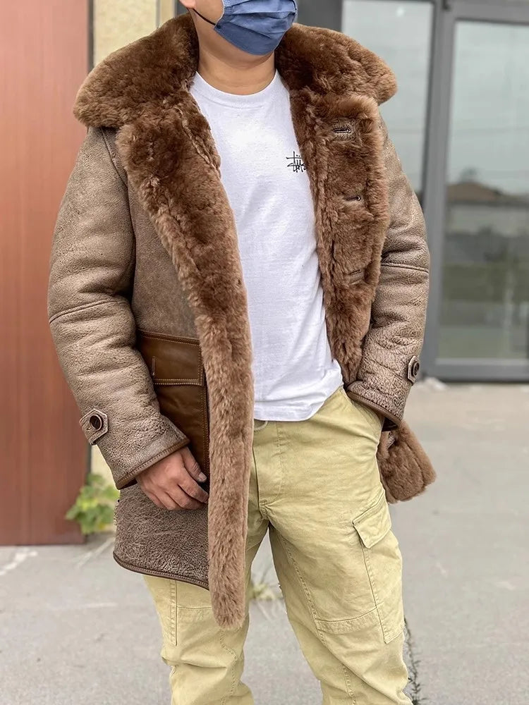 Casaco Masculino Longo com Forro de Lã e Capuz Estilo Clássico – (Promoção de Inverno 2025)