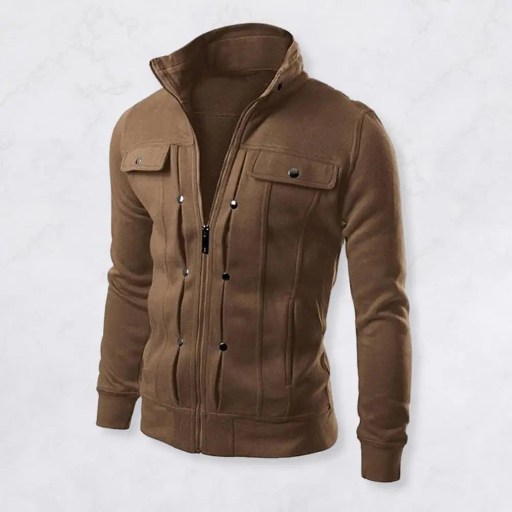 Jaqueta Masculina Bicolor com Colarinho Elegante - (Promoção de Inverno 2025)