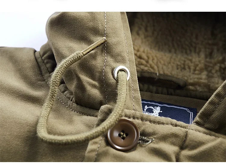 Jaqueta Parka Masculina com Capuz Forro de Lã Revestimento Acolchoado – (Promoção de Inverno 2025)