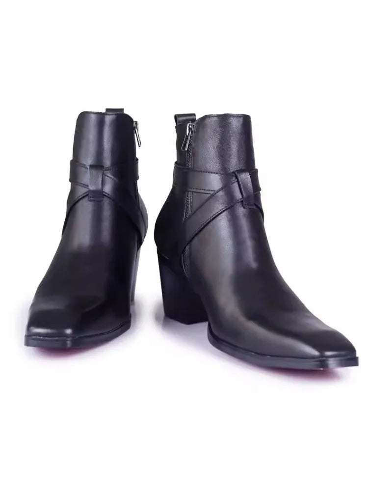 Bota Masculina Chelsea com Zíper e Salto Alto - (Promoção de Inverno 2025)