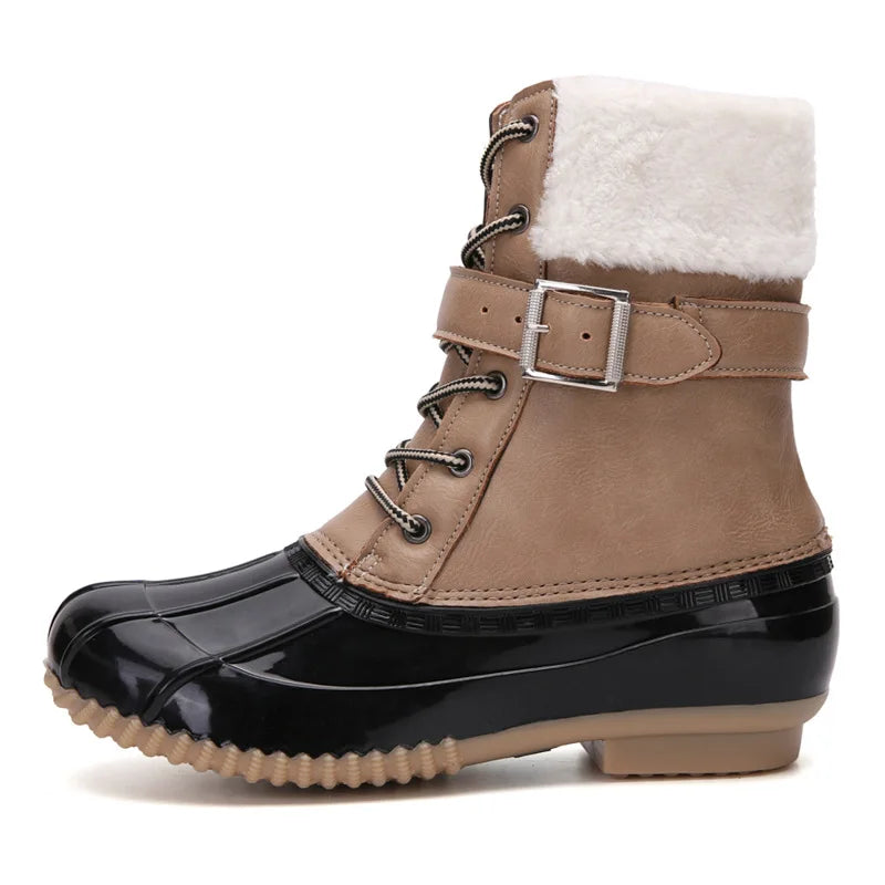 Bota Feminina com Forro Peluciado Solado de Borracha Impermeável – (Promoção de Inverno 2025)