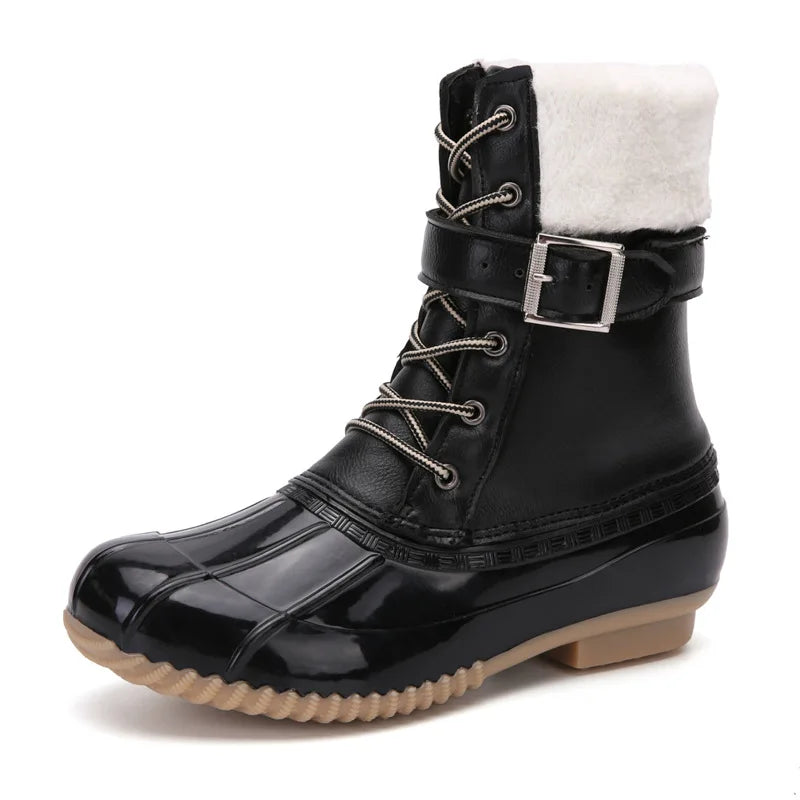 Bota Feminina com Forro Peluciado Solado de Borracha Impermeável – (Promoção de Inverno 2025)