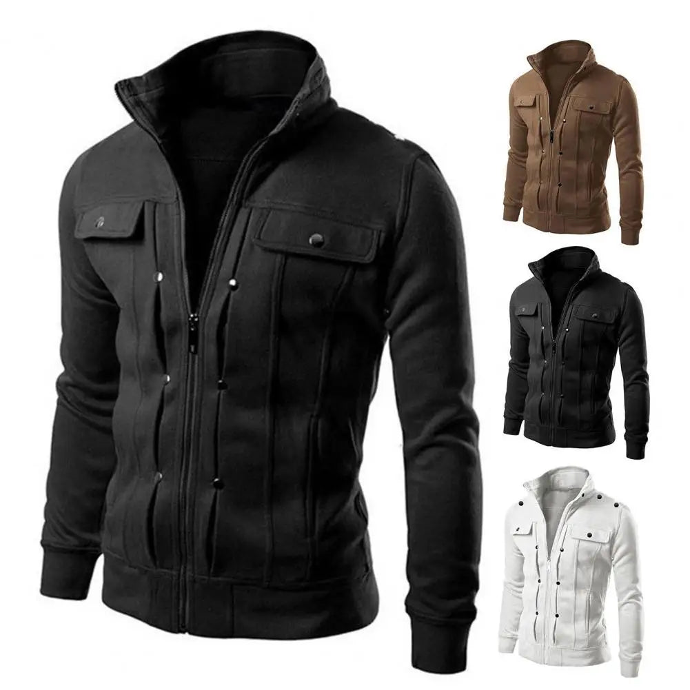 Jaqueta Masculina Bicolor com Colarinho Elegante - (Promoção de Inverno 2025)