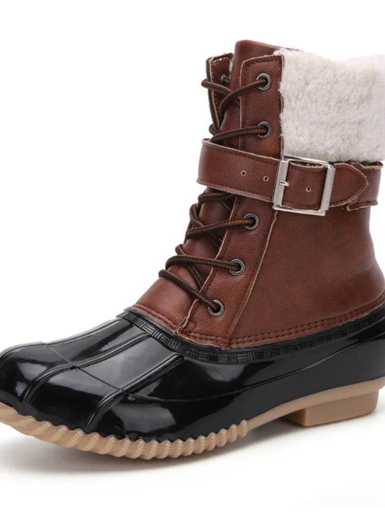 Bota Feminina com Forro Peluciado Solado de Borracha Impermeável – (Promoção de Inverno 2025)