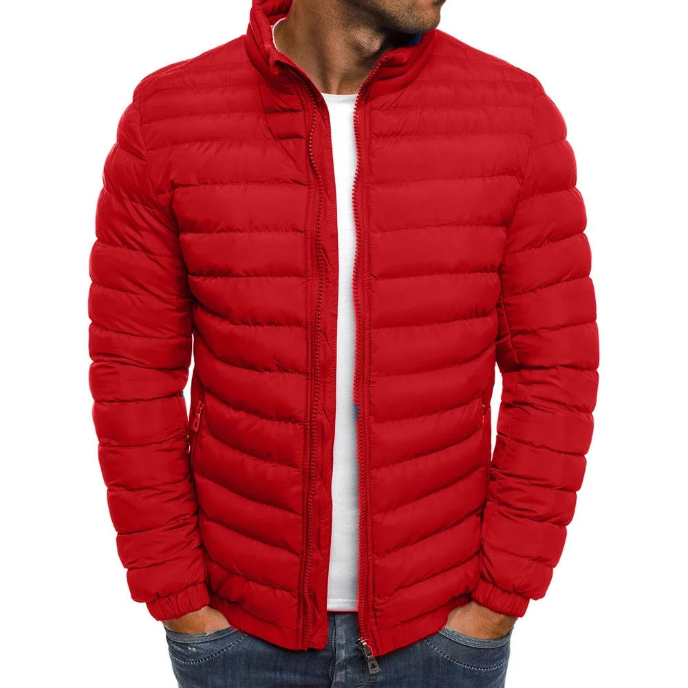 Jaqueta Parka Masculina Leve com Gola Alta Estilo Slim Forro Quente – (Promoção de Inverno 2025)
