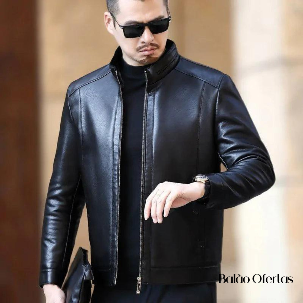 Jaqueta de Couro Masculina Europa ( PROMOÇÃO DE INVERNO )