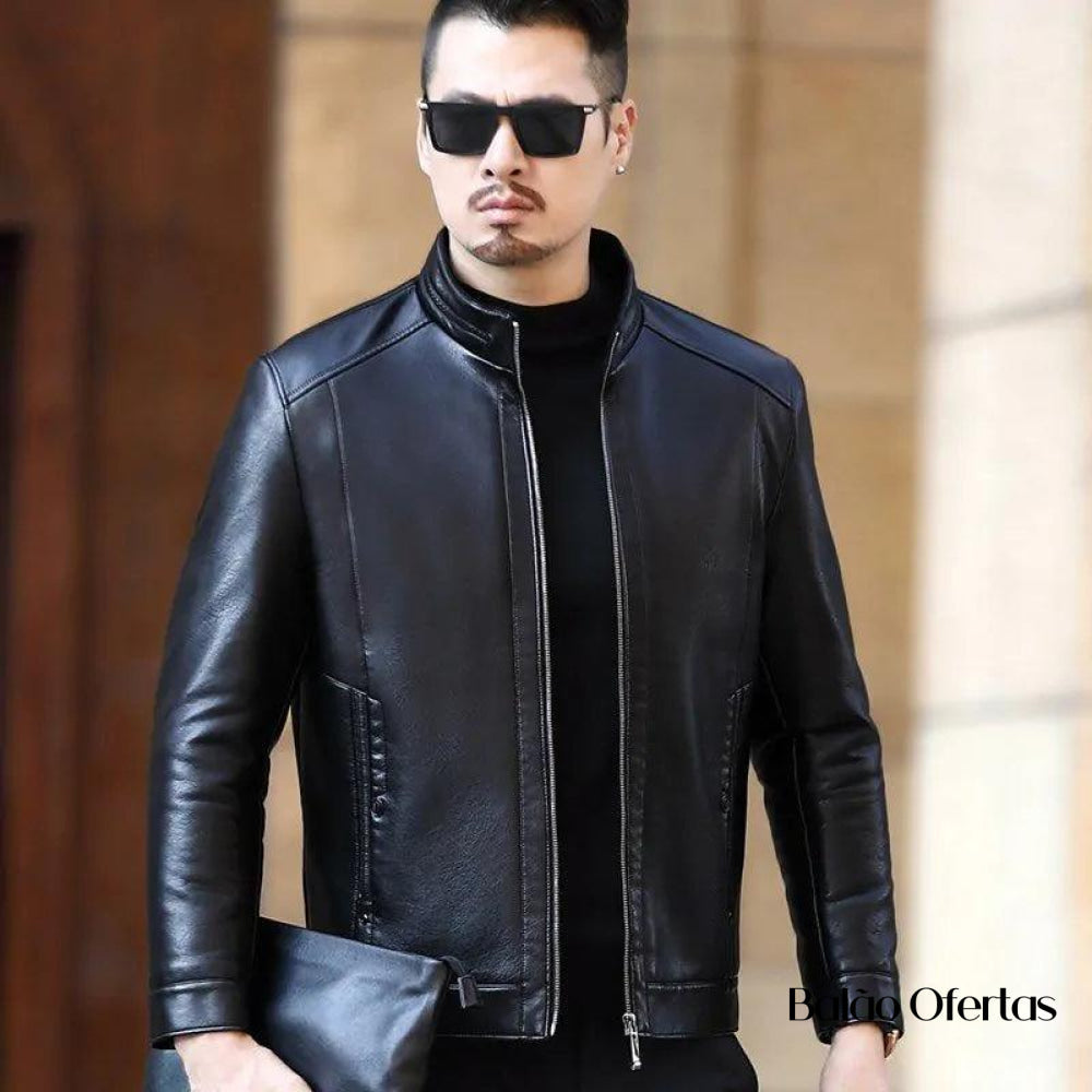 Jaqueta de Couro Masculina Europa ( PROMOÇÃO DE INVERNO )