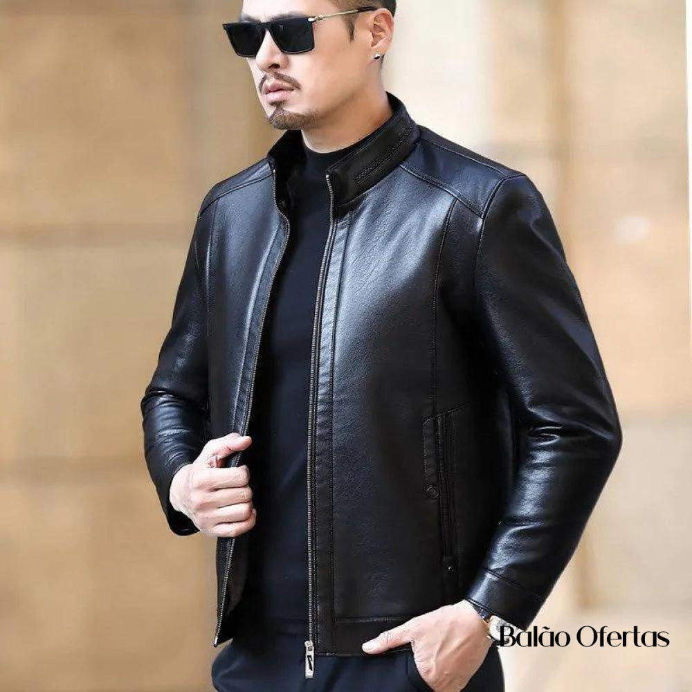 Jaqueta de Couro Masculina Europa ( PROMOÇÃO DE INVERNO )