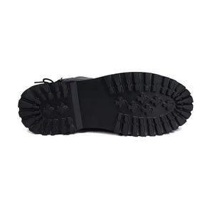 Bota Masculina Plataforma Grossa Cano Médio Estilo Gótico com Zíper Lateral – (Promoção de Inverno 2025)