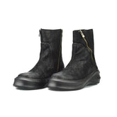 Bota Masculina Casual Plataforma com Zíper e Bico Redondo Estilo Vintage – (Promoção de Inverno 2025)