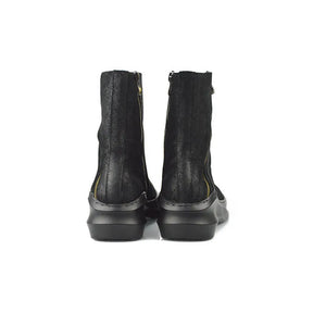 Bota Masculina Casual Plataforma com Zíper e Bico Redondo Estilo Vintage – (Promoção de Inverno 2025)
