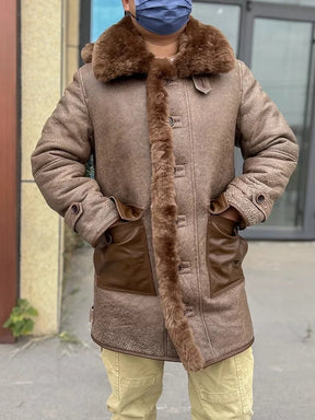 Casaco Masculino Longo com Forro de Lã e Capuz Estilo Clássico – (Promoção de Inverno 2025)
