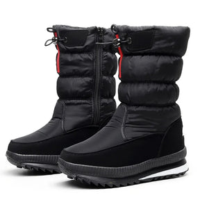 Bota Feminina Plataforma com Forro Peluciado e Acabamento Impermeável – (Promoção de Inverno 2025)