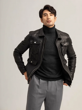 Jaqueta Masculina com Bolsos Múltiplos Slim ( PROMOÇÃO DE INVERNO )