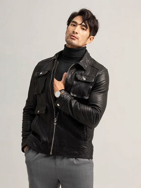 Jaqueta Masculina com Bolsos Múltiplos Slim ( PROMOÇÃO DE INVERNO )