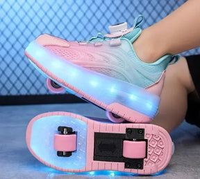 Tênis Infantil Pumello com Rodinhas e Luzes LED