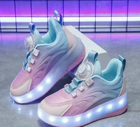 Tênis Infantil Pumello com Rodinhas e Luzes LED