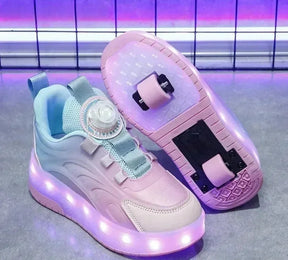 Tênis Infantil Pumello com Rodinhas e Luzes LED